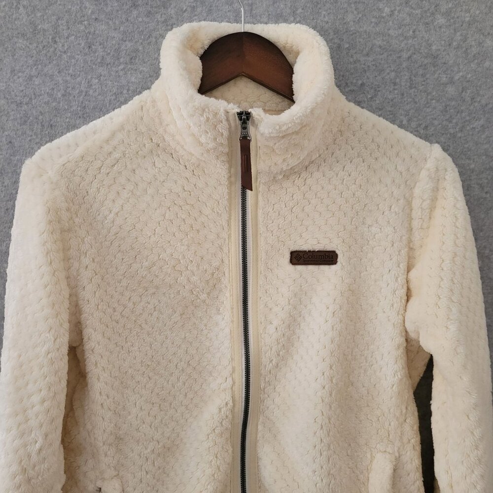 Columbia Fire Side II Sherpa Full-Zip Jacket Size M Ivory NWOT - Picture 4 of 12